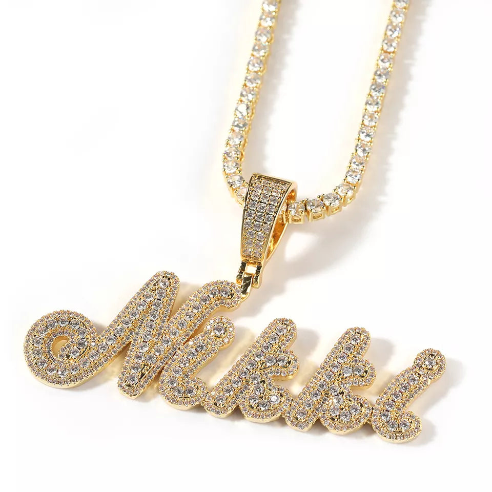 Cursive Diamond pendant