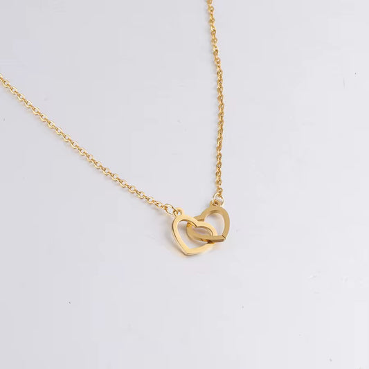 Interlocked Engraved Heart Necklace