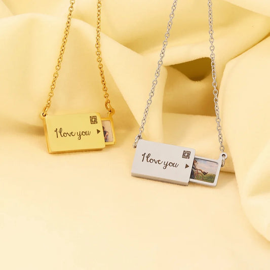 I love you sliding locket necklace