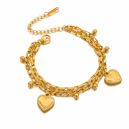 Personalized Heart Charm Bracelet