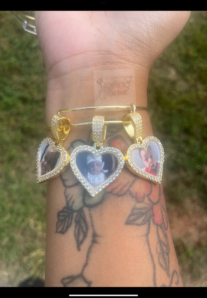 Heart photo bangle