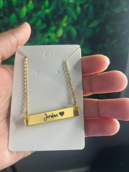 Acrylic Personalized Bar Necklace