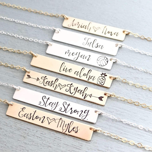 Stainless steel bar necklace