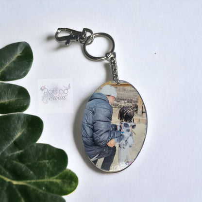 “Dad” oval keychain
