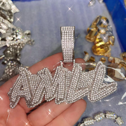 CZ triple iced out chain