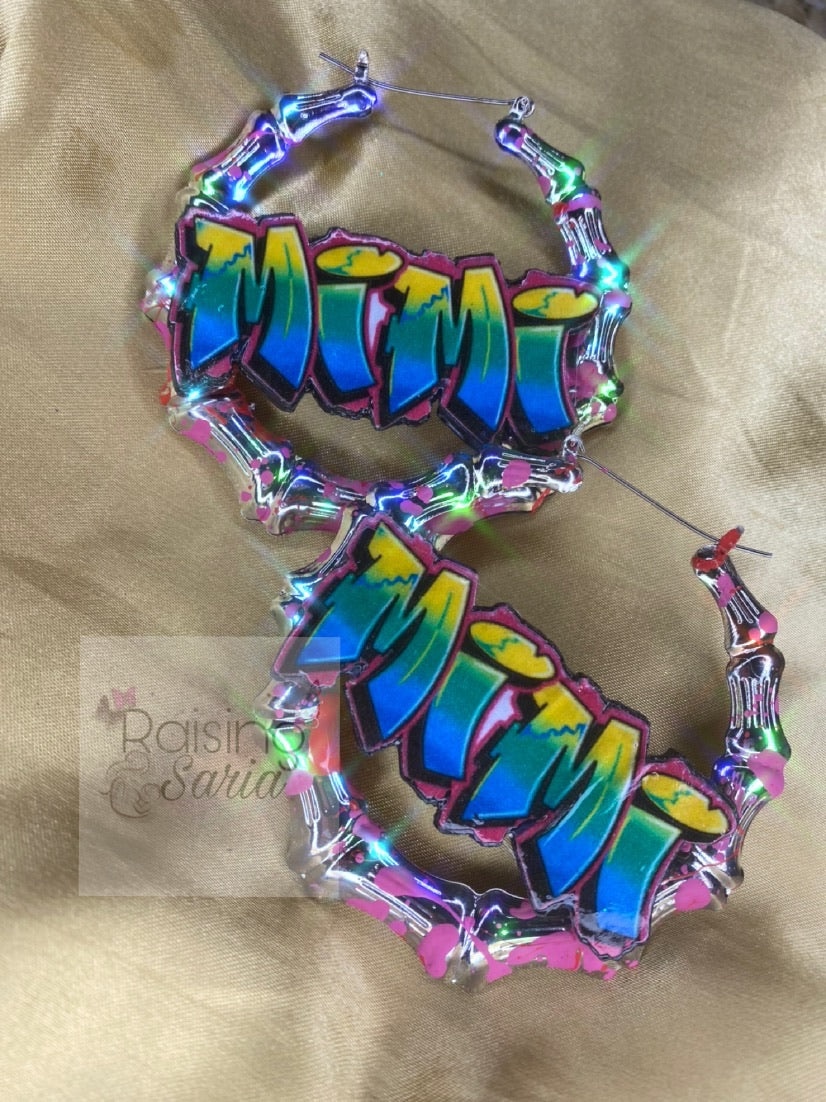 Graffiti Bamboo Earrings