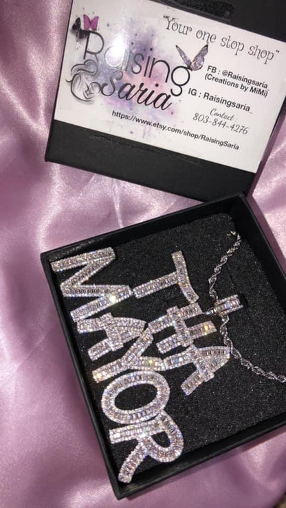 “So icy”  Baguette Pendant