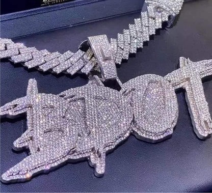 CZ triple iced out chain