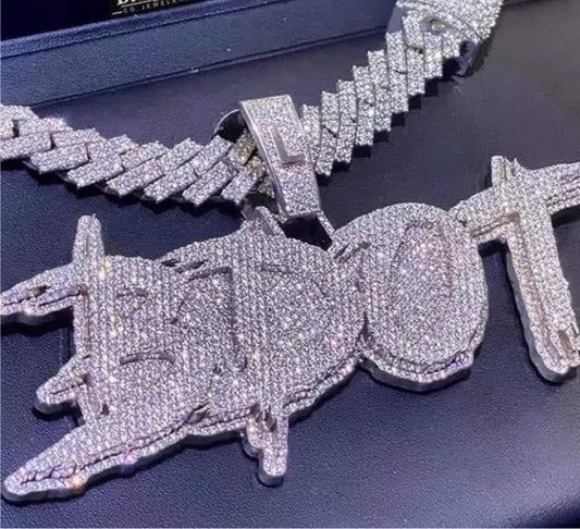 CZ triple iced out chain